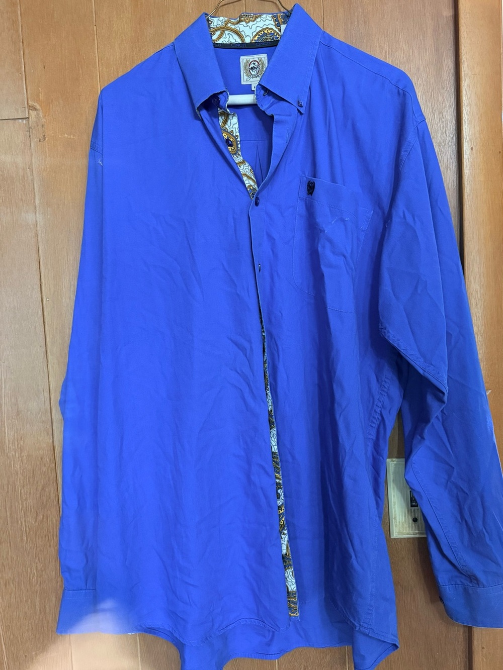 Men's Royal Blue Button-Down Shirt Shirt